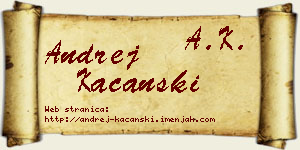 Andrej Kaćanski vizit kartica